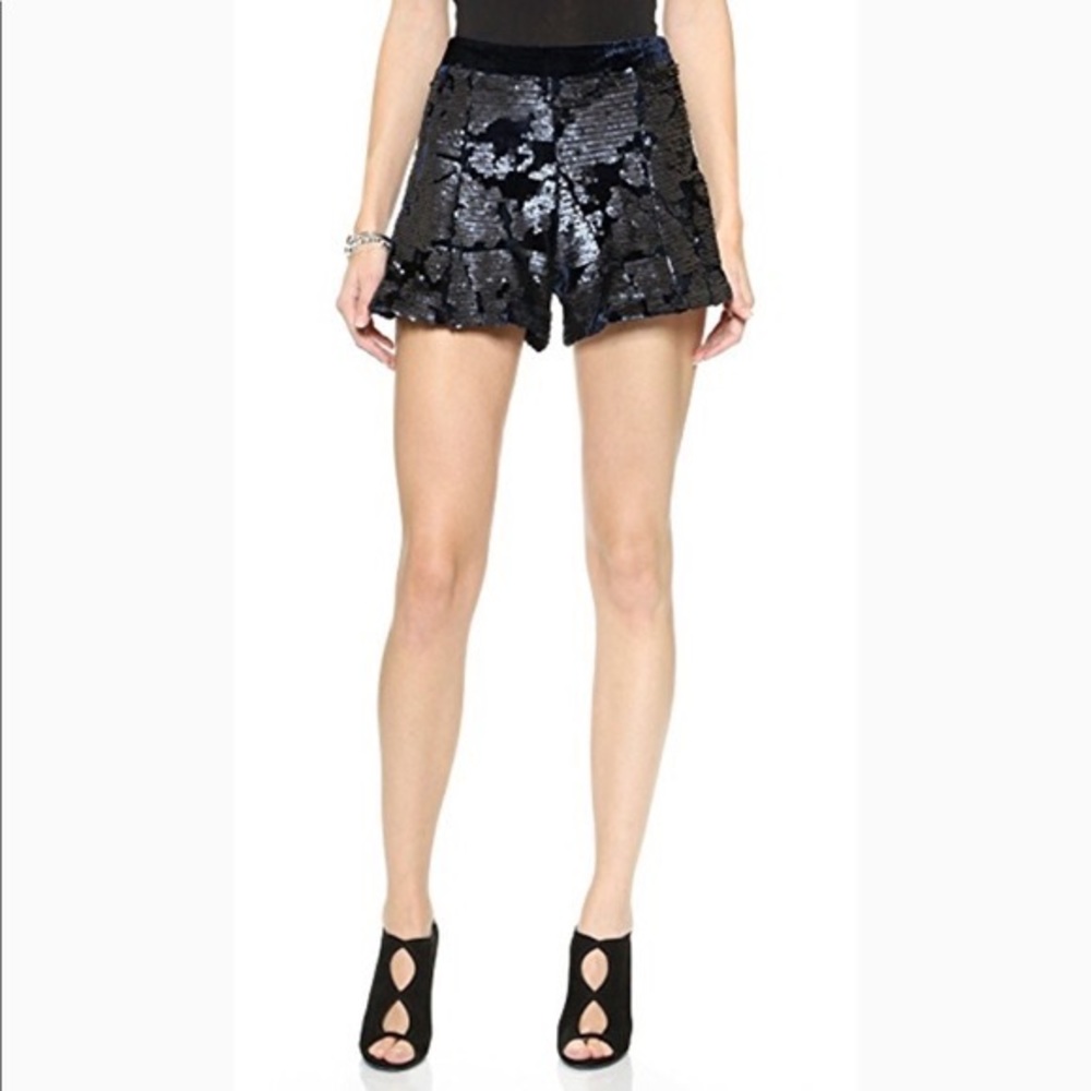 J.O.A. Black Sequin High Waist Shorts
